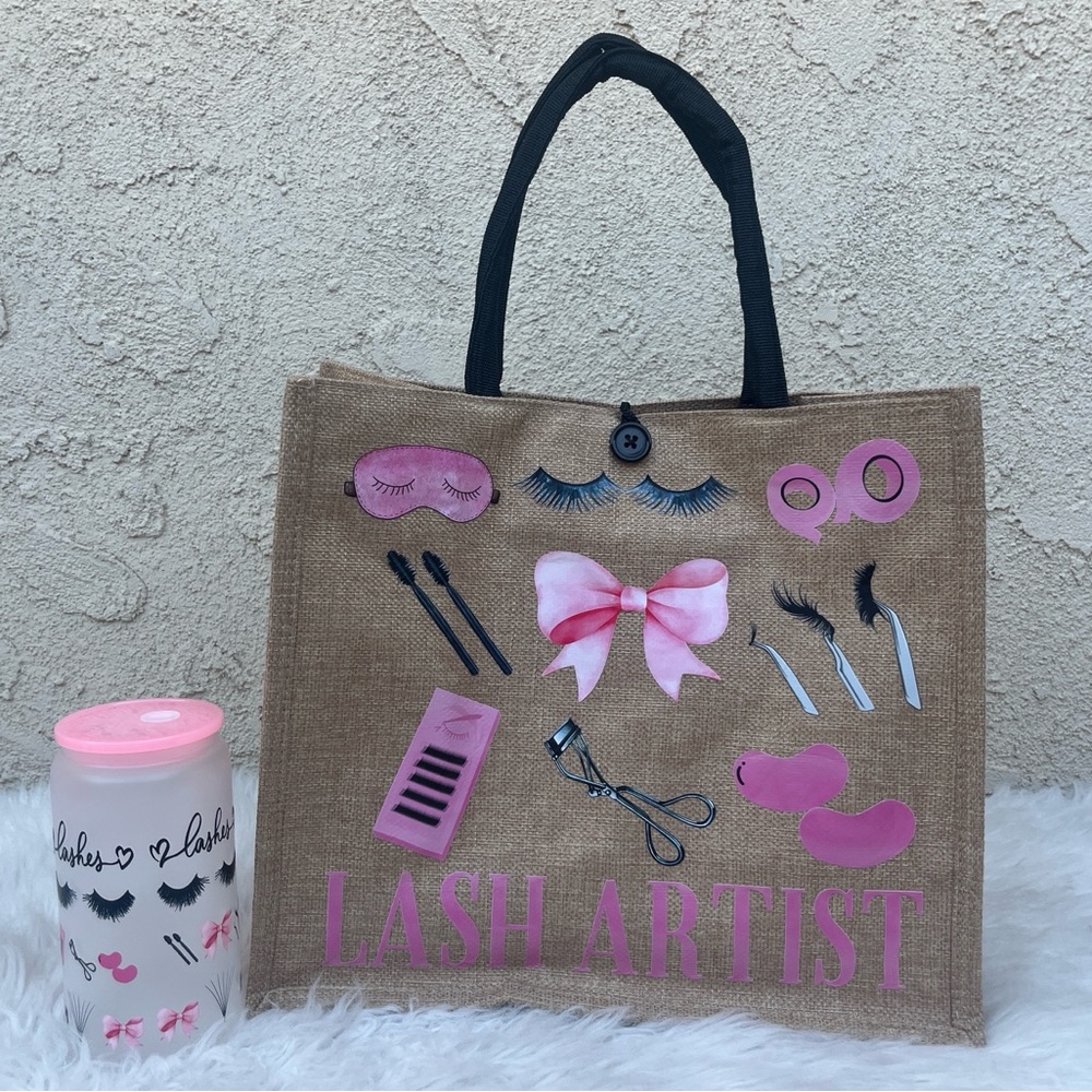 Tote eyelashes Glass can 16 oz